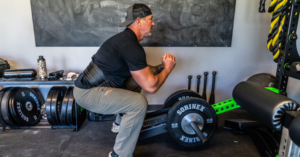 Nock Fit 5 John Dudley doing squats