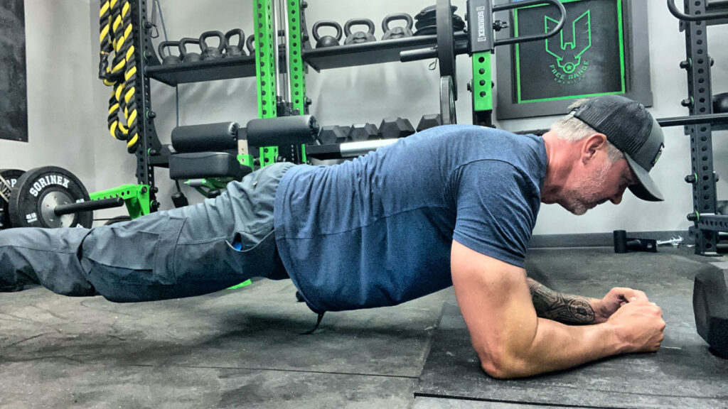 Nock Fit 6 John Dudley doing a plank