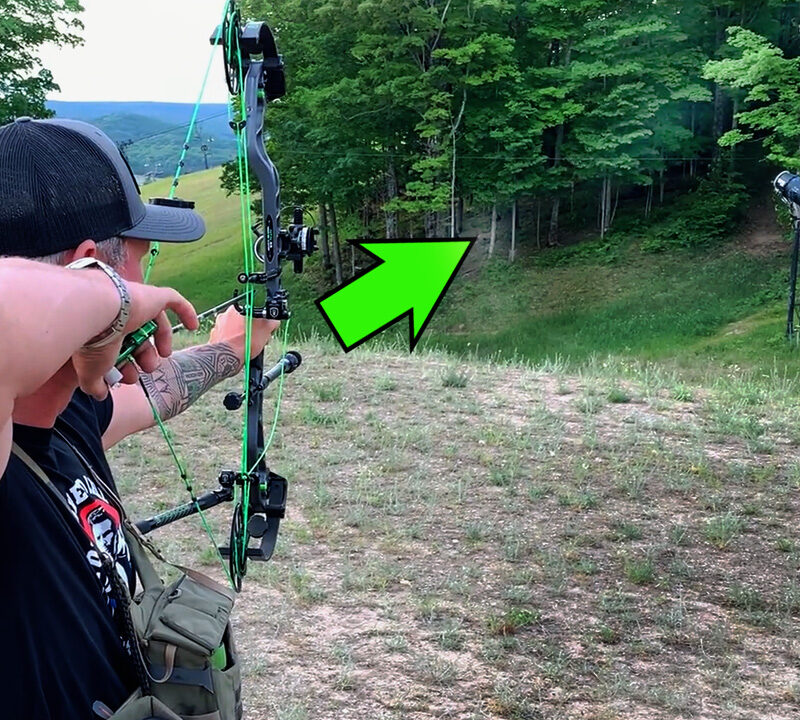 John Dudley of Nock On Archery shooting an 85 Yard Corsican Ram at a Total Archery Challenge.