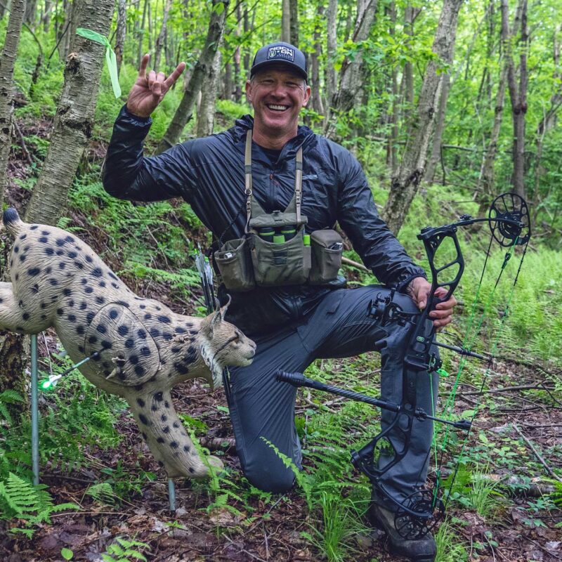 John Dudley of Nock On Archery at a Total Archery Challenge bobcat target.