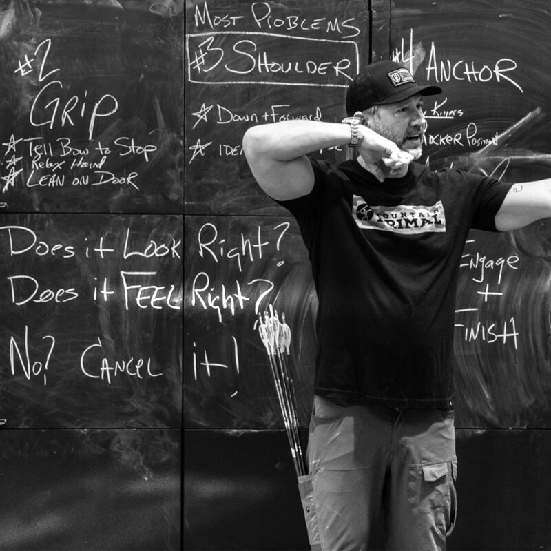 John Dudley of Nock On Archery explaining the archery shot process.