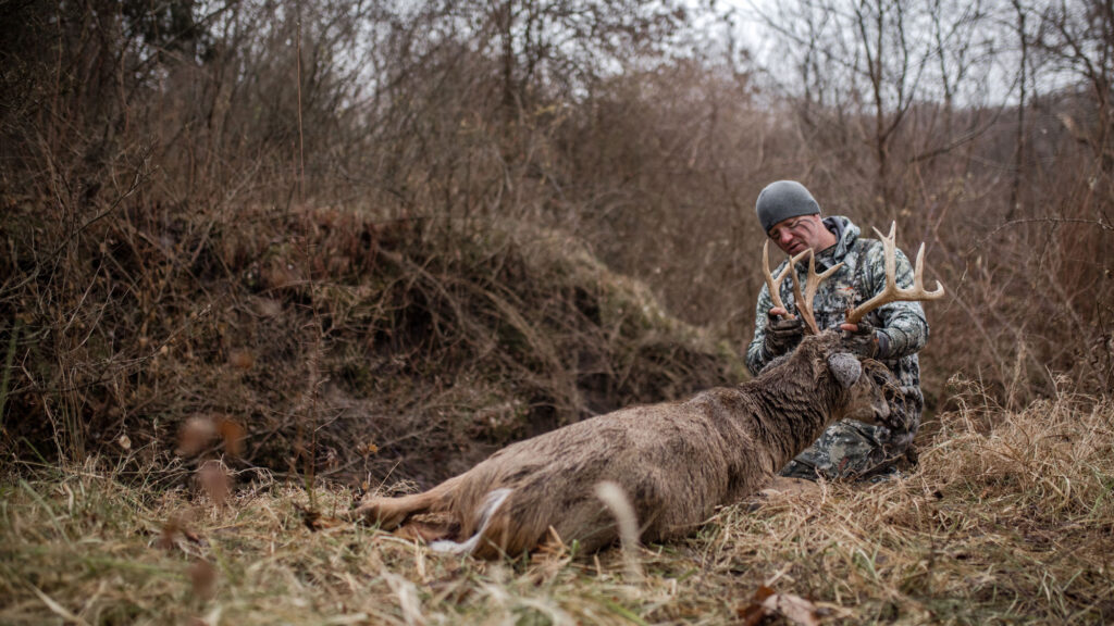 School Of Nock 5 John Dudley of Nock On Archery with a big whitetail buck taken with a bow and arrow.