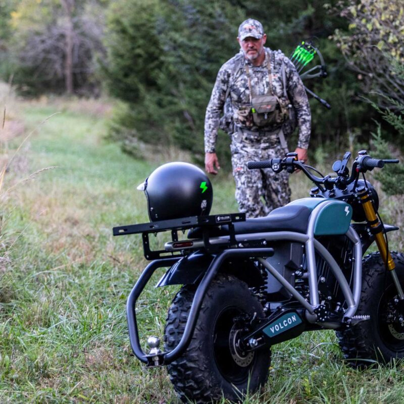 John Dudley walking a perimeter trail on his Iowa whitetail farm.