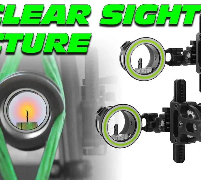 an archery sight showing a clear sight picture