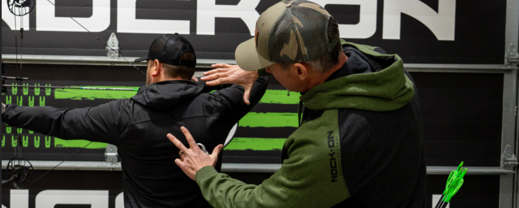 Nock On Archery's John Dudley coaching proper shot form in School of Nock.